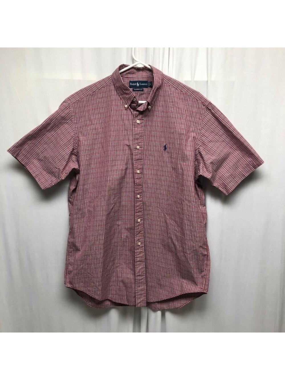 Ralph Lauren Plaid Classic Fit Shirt Mens Size Large Short Sleeve Button Down